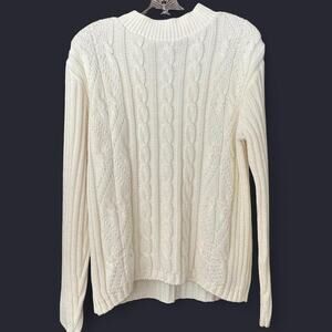 Vintage Cable Knit Sweater, Fishermancore, Preppy, Clean Girl, Sz L